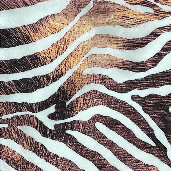 DRESS THE POPULATION Briella Zebra Print Mini Dress Cocktail Party Jungle Safari - Picture 12 of 15